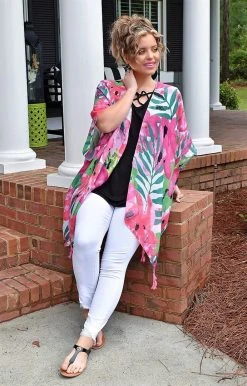 KW Fashion - WLK210166 - 4922 Island Days Print Kimono