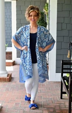 KW Fashion - WLK210039 - 41122 SWIMWEAR Hint Of Sunshine Print Kimono