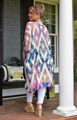 Janice Wholesale - JP2222-MLT - 41222 Sights Set On You Print Kimono SWIMWEAR