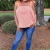 Staccato - 18506A-PP - 22322 Stolen Kisses Gingham Top - Orange TOPS
