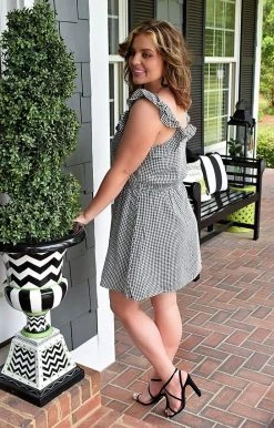 Andree - 94873 - 41922 Forever Young Gingham Dress - Black/White