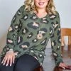 Heimish - BL-ST1447-10 - 121319 Spotted You From Afar Leopard Print Sweater - Olive Sweaters