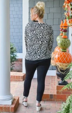 Southern Grace - 6427E - 10420 Sweaters Believe In Fate Leopard Print Pullover