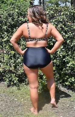 Unique Vintage - CZ002B - 33022 Off To Cabo Bikini Bottom - Black SWIMWEAR