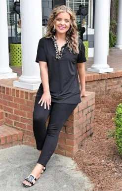 Heimish - BL-ST1997-10 - 31822 Just The Beginning Top - Black/Leopard TOPS