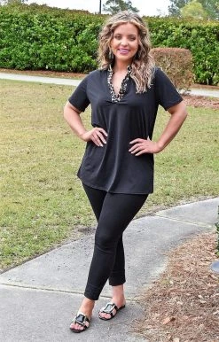 Heimish - BL-ST1997-10 - 31822 Just The Beginning Top - Black/Leopard TOPS