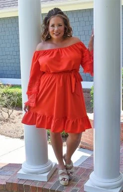 JNNA - JD08623PER - 51822 DRESSES Sweeter With Time Dress - Red Orange