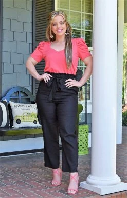 Heimish - BL-SP1109-10 - 42222 BOTTOMS All The Details Linen Pants - Black