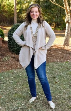 HeySon - ESW1046PD - 12122 Hearts Aflutter Cardigan - Taupe