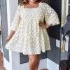 Flying Tomato - AD2441-PP - 102521 DRESSES Treat Her Right Dress - Cream