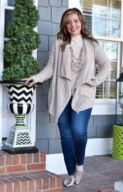 HeySon - ESW1046PD - 12122 Hearts Aflutter Cardigan - Taupe