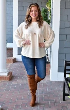 Davi & Dani - DT10526 - 12222 Can't Wait Any Longer Top - Cream