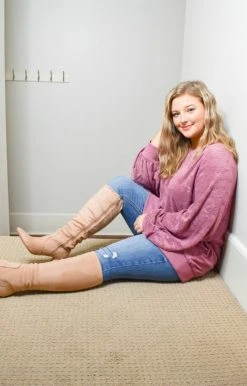 HeySon - HT1285PD - 112320 Never Say Never Pullover - Mauve Sweaters