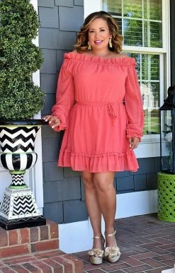 Heimish - HD1121 - 42222 Totally Worth It Dress - Coral DRESSES