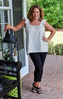 Staccato - 18608A-PP - 71422 Give You Time Print Top - White