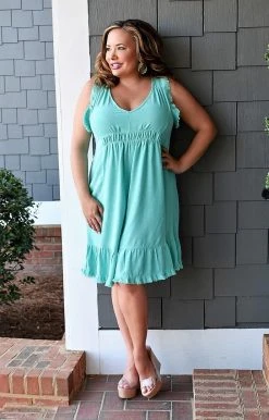 Umgee - C1761 - 3122 Gracious Heart Dress - Mint DRESSES