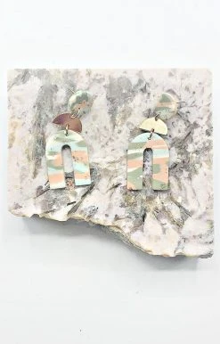 Golden Stella - EP32365-002 - 91321 Just Hanging Out Earrings - Mint/Peach