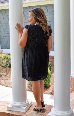 Andree - 93717 - 42622 DRESSES Sweet And Sassy Eyelet Dress - Black