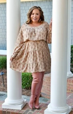 Cozy Casual - YD1230C - 112521 Country Roads Floral Dress - Cream DRESSES