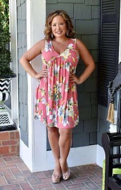 Heimish - BL-SD1062-17 - 7122 Just So Sweet Floral Dress - Coral