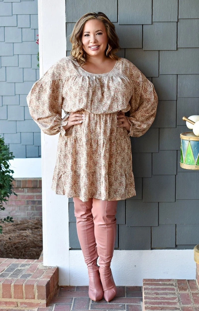 Cozy Casual - YD1230C - 112521 Country Roads Floral Dress - Cream DRESSES