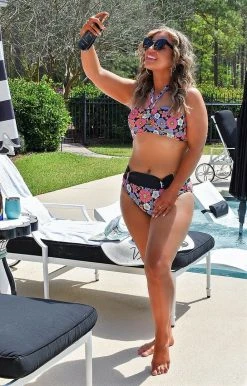 Unique Vintage - CZ198 - 33022 Bon Voyage Floral Bikini Top - Black/Multi