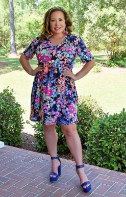 Heimish - BL-SD1402-10 - 41622 DRESSES Feeling Bright Floral Dress - Navy