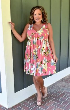 Heimish - BL-SD1062-17 - 7122 Just So Sweet Floral Dress - Coral