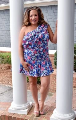 TCEC - CD02054 - 12822 DRESSES All To Yourself Floral Dress - Blue/Multi