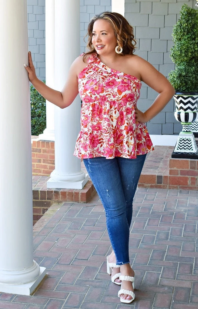 Staccato - 18612A-PP - 22622 Great Days Ahead Floral Top - Red/Pink