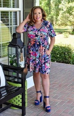 Heimish - BL-SD1402-10 - 41622 DRESSES Feeling Bright Floral Dress - Navy