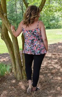 Staccato - 18392A-PP - 62822 Absolutely Certain Floral Top - Black/Multi TOPS