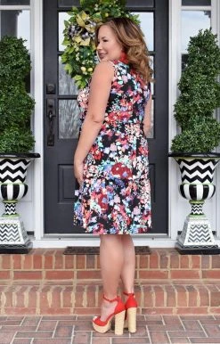 Heimish - BL-SD1268-14 - 21722 DRESSES I'm Blushing Floral Dress- Black/Multi