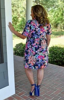 Heimish - BL-SD1402-10 - 41622 DRESSES Feeling Bright Floral Dress - Navy