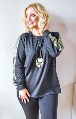 Southern Grace - 6434-BLK - 102320 Sweaters Get Glowing Sequin Pullover - Black