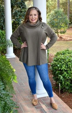 Staccato - 53128PP - 11322 Innocent Fun Sweater - Olive TOPS