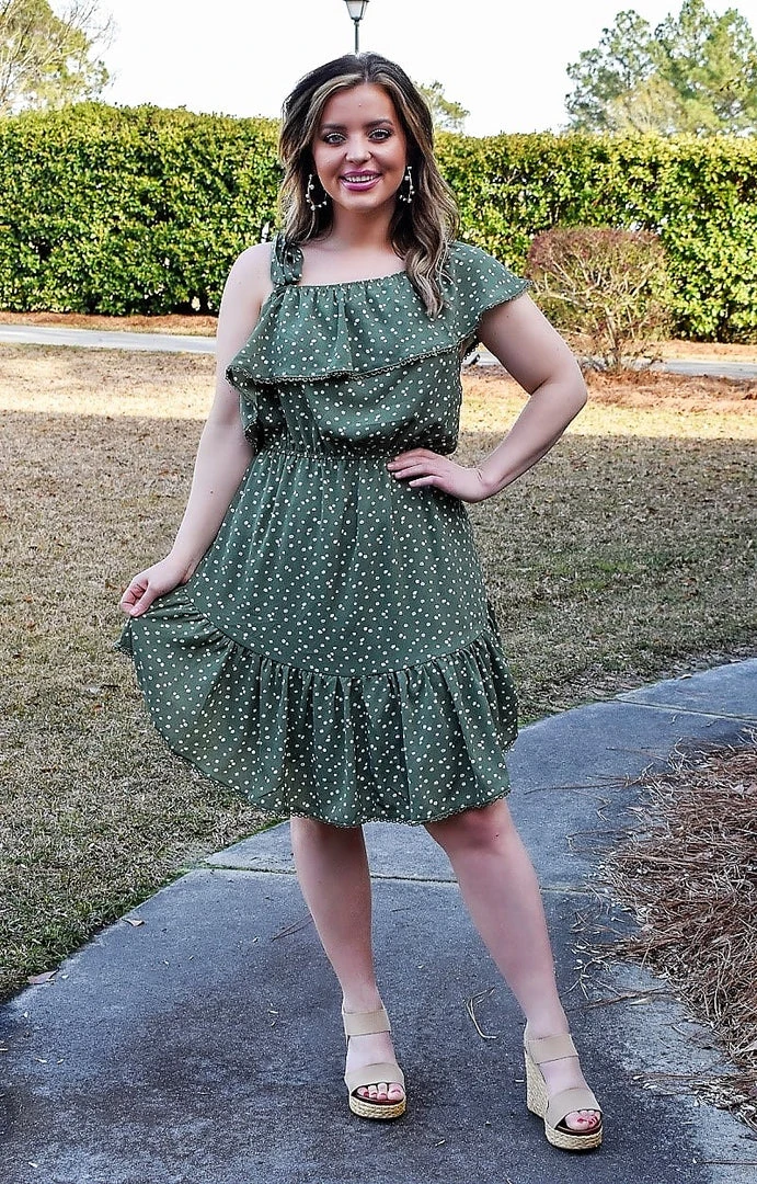 Davi & Dani - DD2820APER - 12622 DRESSES On Your Time Floral Dress - Sage