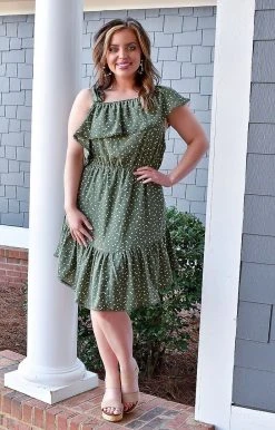 Davi & Dani - DD2820APER - 12622 DRESSES On Your Time Floral Dress - Sage