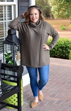 Staccato - 53128PP - 11322 Innocent Fun Sweater - Olive TOPS