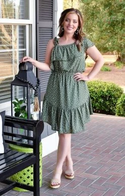 Davi & Dani - DD2820APER - 12622 DRESSES On Your Time Floral Dress - Sage