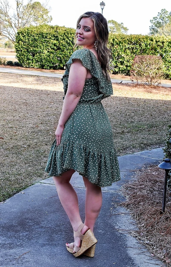 Davi & Dani - DD2820APER - 12622 DRESSES On Your Time Floral Dress - Sage