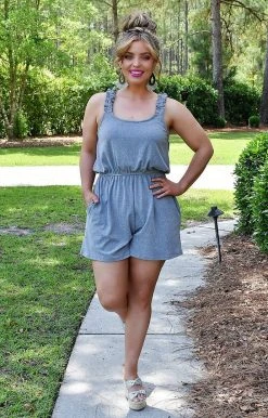 HeySon - HB9073PD - 5622 BOTTOMS Admired By You Romper - Gray