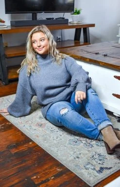 Davi & Dani - PWT92158PER - 121620 All That You Do Sweater - Gray Sweaters