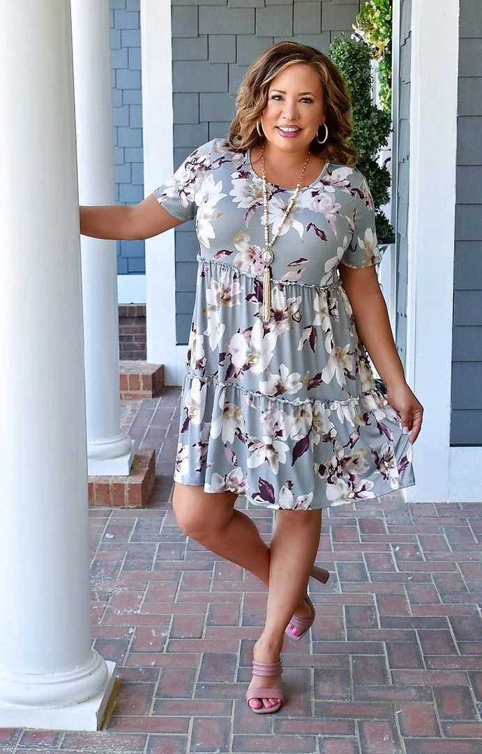 Heimish - BL-SD1197-18 - 32522 DRESSES Always My Favorite Floral Dress - Slate