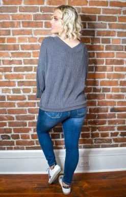 HeySon - HT1292PD - 120120 Burn It Up Oversized Sweater - Charcoal