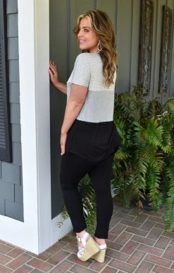 Heimish - BL-ST1172-10 - 3922 TOPS Feels Like A Dream Colorblock Top - Gray/Black