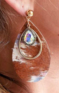 Southern Grace - AE9638CH - 52822 Space Cowgirl Earrings - Brown Accessories