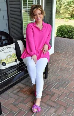 143 Story - TB2058-PP - 4922 TOPS Be My Reason Top - Fuchsia