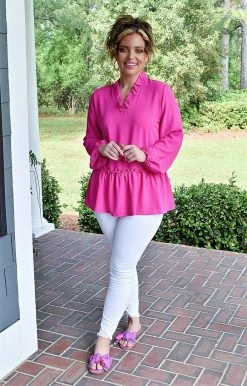 143 Story - TB2058-PP - 4922 TOPS Be My Reason Top - Fuchsia