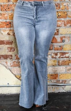 143 Story - IPM6546PD - 72721 In No Time Flare Jeans - Dusty Gray BOTTOMS